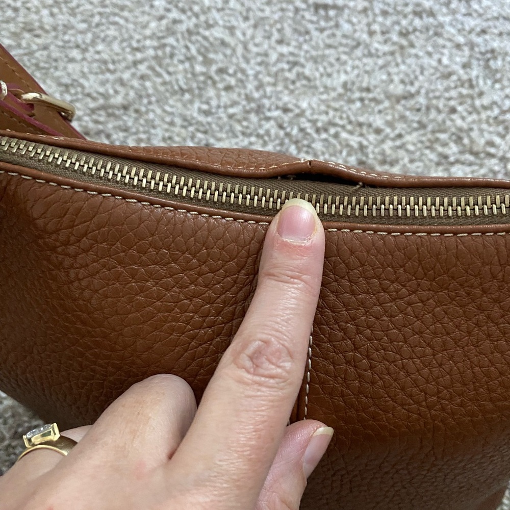 Vintage Dooney and Bourke Saddle Pebble Leather Small Shoulder Bag with Hangtag - Picture 4 of 14